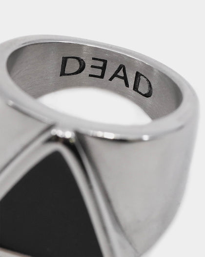 Dead Studios Men's Tri Stone Ring Stainless Steel/Black