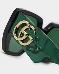 Gucci GG0956S-001 54 Sunglasses Black/Green