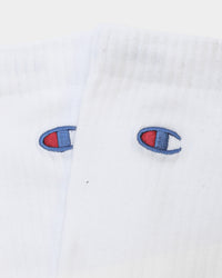 Champion 3 Pack C Logo Crew Socks White