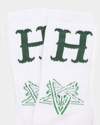 HUF Duality Socks White