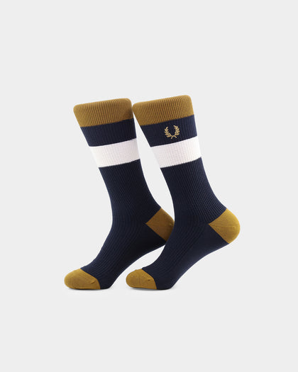 Fred Perry Waffle Stripe Socks Navy