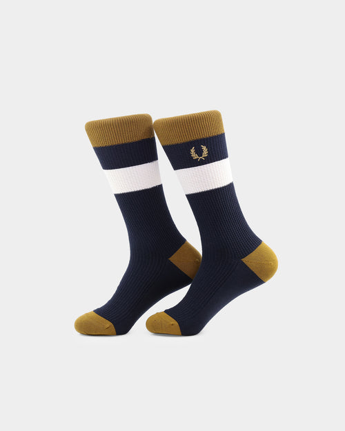 Fred Perry Waffle Stripe Socks Navy