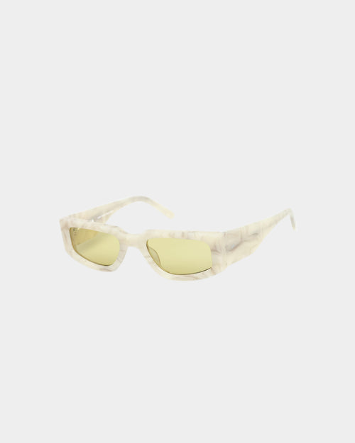 PYRA El Capitan Sunglasses Cream Marble/Light Yellow Lens