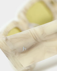 PYRA El Capitan Sunglasses Cream Marble/Light Yellow Lens