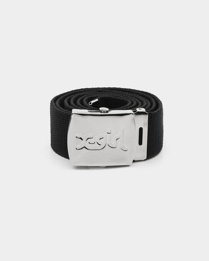 X-Girl Mills Logo Web Belt Black