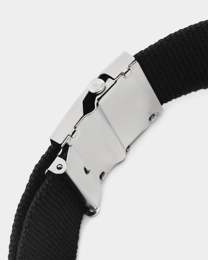 X-Girl Mills Logo Web Belt Black