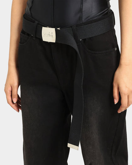 X-Girl Mills Logo Web Belt Black