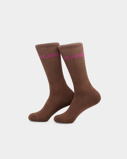 X-Large Unisex 91 Text Sock 3 Pack Green/Purple