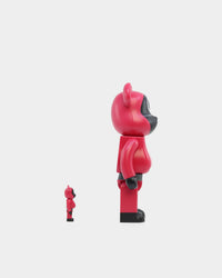 Medicom Toy Be@rbrick X Squid Games Circle Guard 100% & 400% Figure Set Red/Black