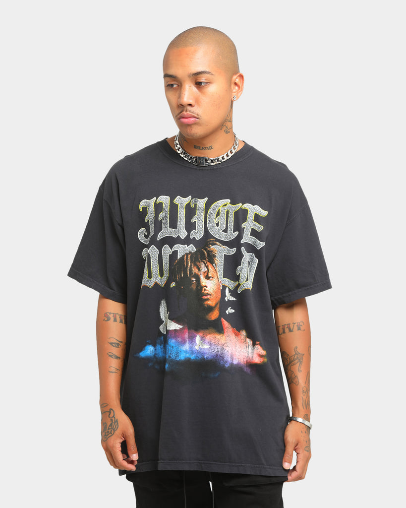 Juice Wrld Old English Vintage TShirt Black Wash Culture Kings NZ