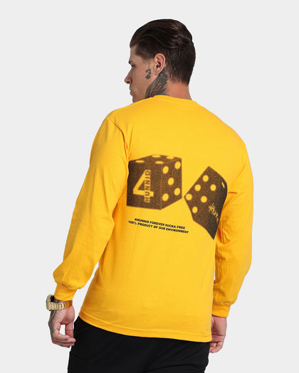 4HUNNID Roll The Dice Long Sleeve T-Shirt Mustard