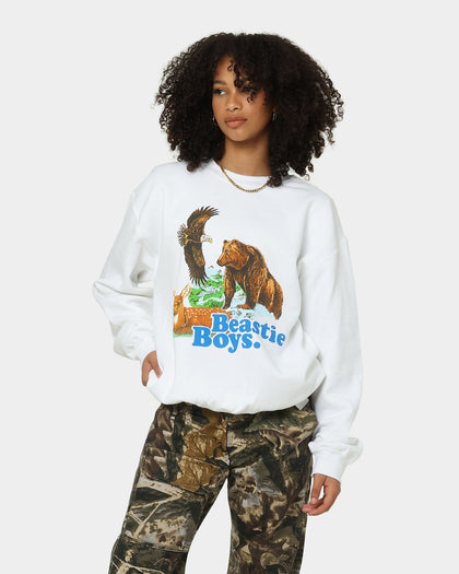 Beastie Boys Forest Animal Crewneck White