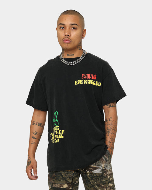 Bob Marley One Love One Heart Vintage T-Shirt Washed Black