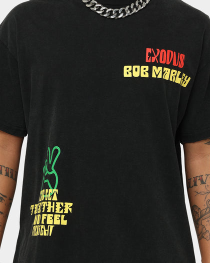 Bob Marley One Love One Heart Vintage T-Shirt Washed Black