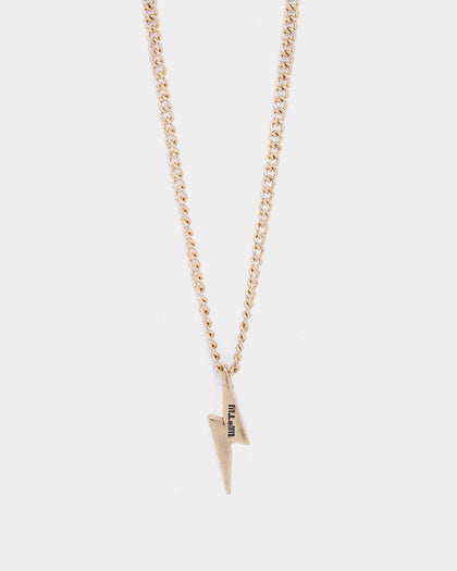 Wild For The Weekend Lightning Pendant Necklace Gold
