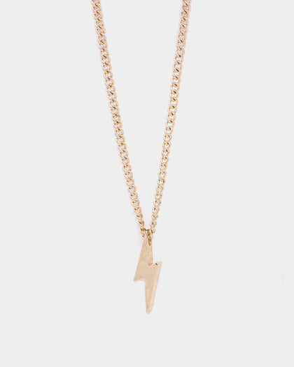 Wild For The Weekend Lightning Pendant Necklace Gold