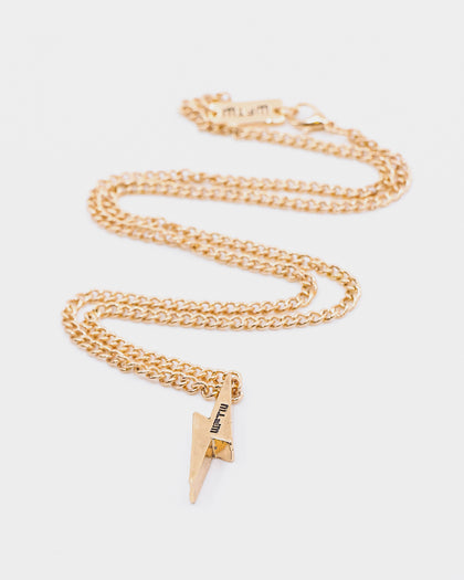 Wild For The Weekend Lightning Pendant Necklace Gold