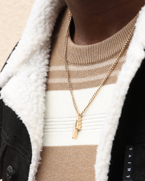 Wild For The Weekend Lightning Pendant Necklace Gold