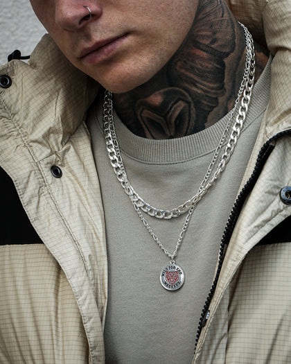 Wild For The Weekend Double Necklace With Bear Pendant Silver