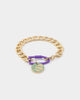 Wild For The Weekend Slam Dunk Basketball Bracelet Gold/Purple/Teal