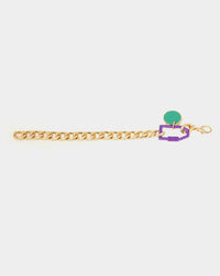 Wild For The Weekend Slam Dunk Basketball Bracelet Gold/Purple/Teal