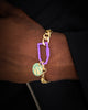 Wild For The Weekend Slam Dunk Basketball Bracelet Gold/Purple/Teal