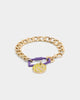 Wild for the Weekend Slam Dunk Basketball Bracelet Purple/Yellow/Gold