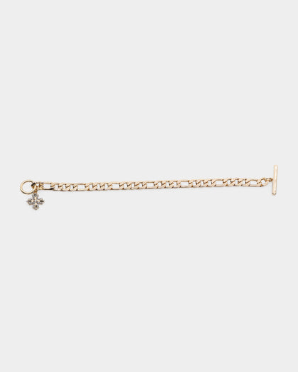 Wild for the Weekend T Bar Cross Bracelet Gold