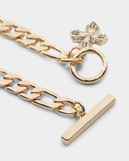 Wild for the Weekend T Bar Cross Bracelet Gold