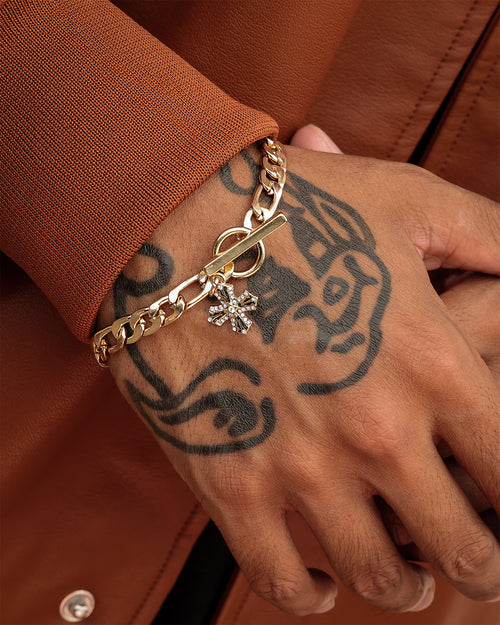 Wild for the Weekend T Bar Cross Bracelet Gold