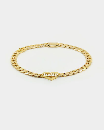 Raising Hell Women's Love Your Girl Chain Gold/White