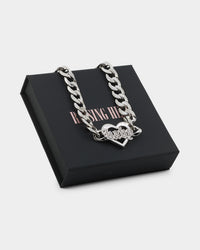 Raising Hell Women's Love Your Girl Chain Iced White Gold