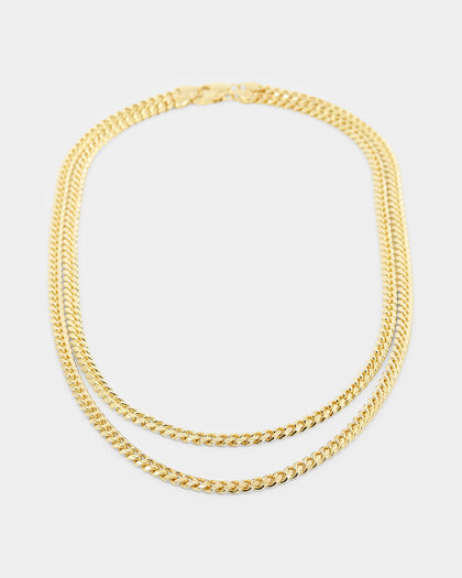 House Of Auric 5mm Cuban Chain Set 18K Gold Vermeil