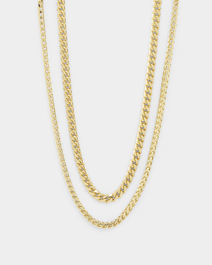 House Of Auric Cuban & Franco Stack 18K Gold Vermeil