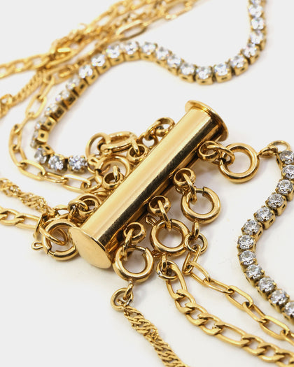 Raising Hell Women's 4 Chain Customisable Clasp Gold