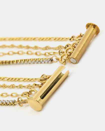 Raising Hell Women's 4 Chain Customisable Clasp Gold