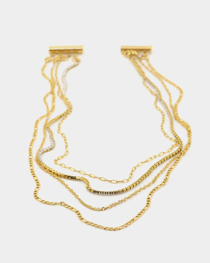 Raising Hell Women's 4 Chain Customisable Clasp Gold