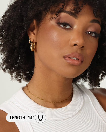 Raising Hell Women's Customisable Long Cable Necklace Gold