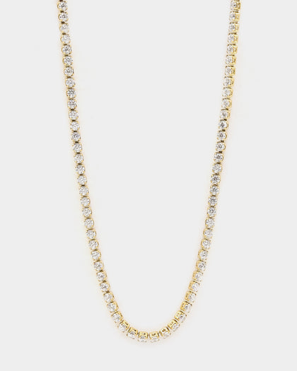 Raising Hell Women's Customisable Tennis Necklace Gold