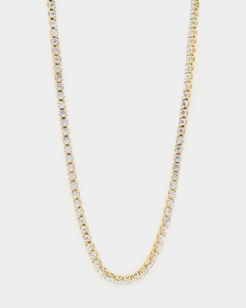 Raising Hell Women's Customisable Tennis Necklace Gold