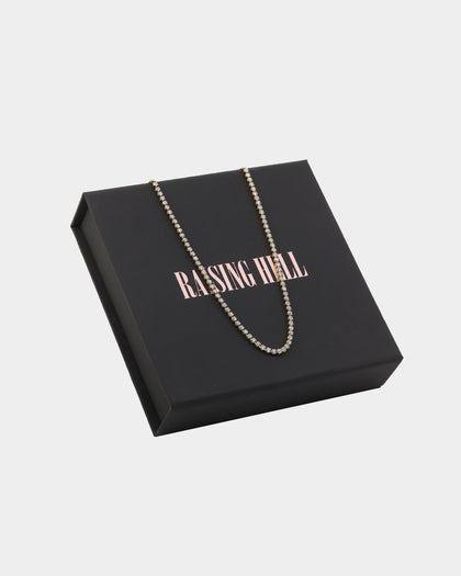 Raising Hell Women's Customisable Tennis Necklace Gold