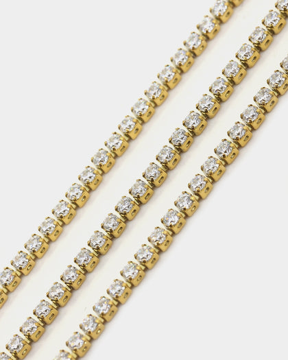 Raising Hell Women's Customisable Tennis Necklace Gold