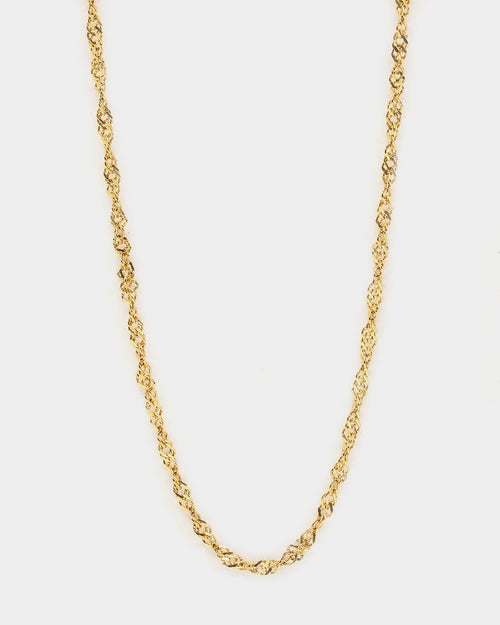 Raising Hell Women's Customisable Twist Necklace Gold