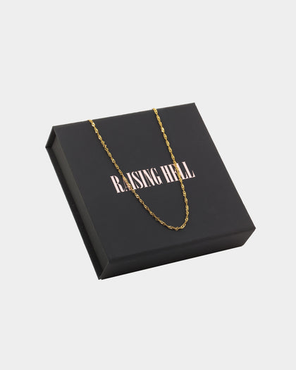 Raising Hell Women's Customisable Twist Necklace Gold