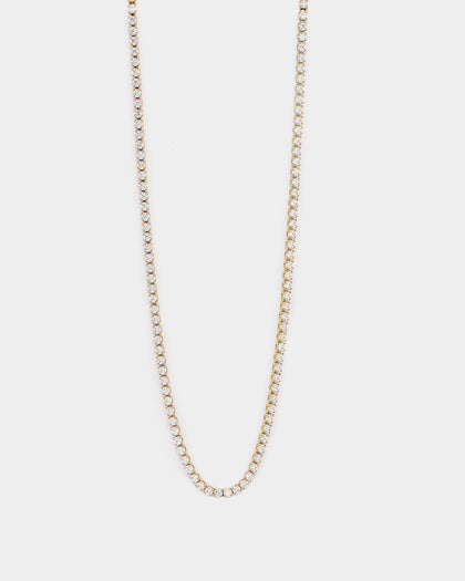 NXS 2MM Micro Tennis Necklace Gold