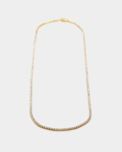 NXS 2MM Micro Tennis Necklace Gold