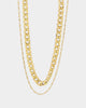 NXS Diamond Cut Double Chains Gold