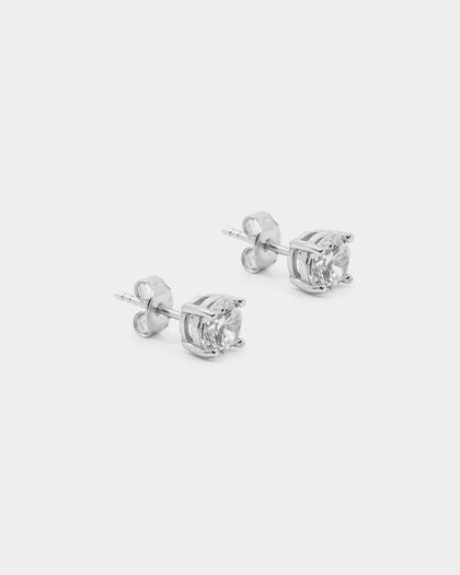 NXS Round Cut Earrings White Gold