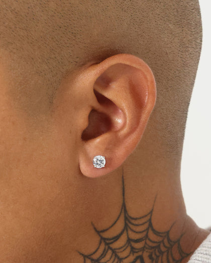 NXS Round Cut Earrings White Gold