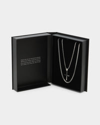 NXS Double Cross Chain White Gold